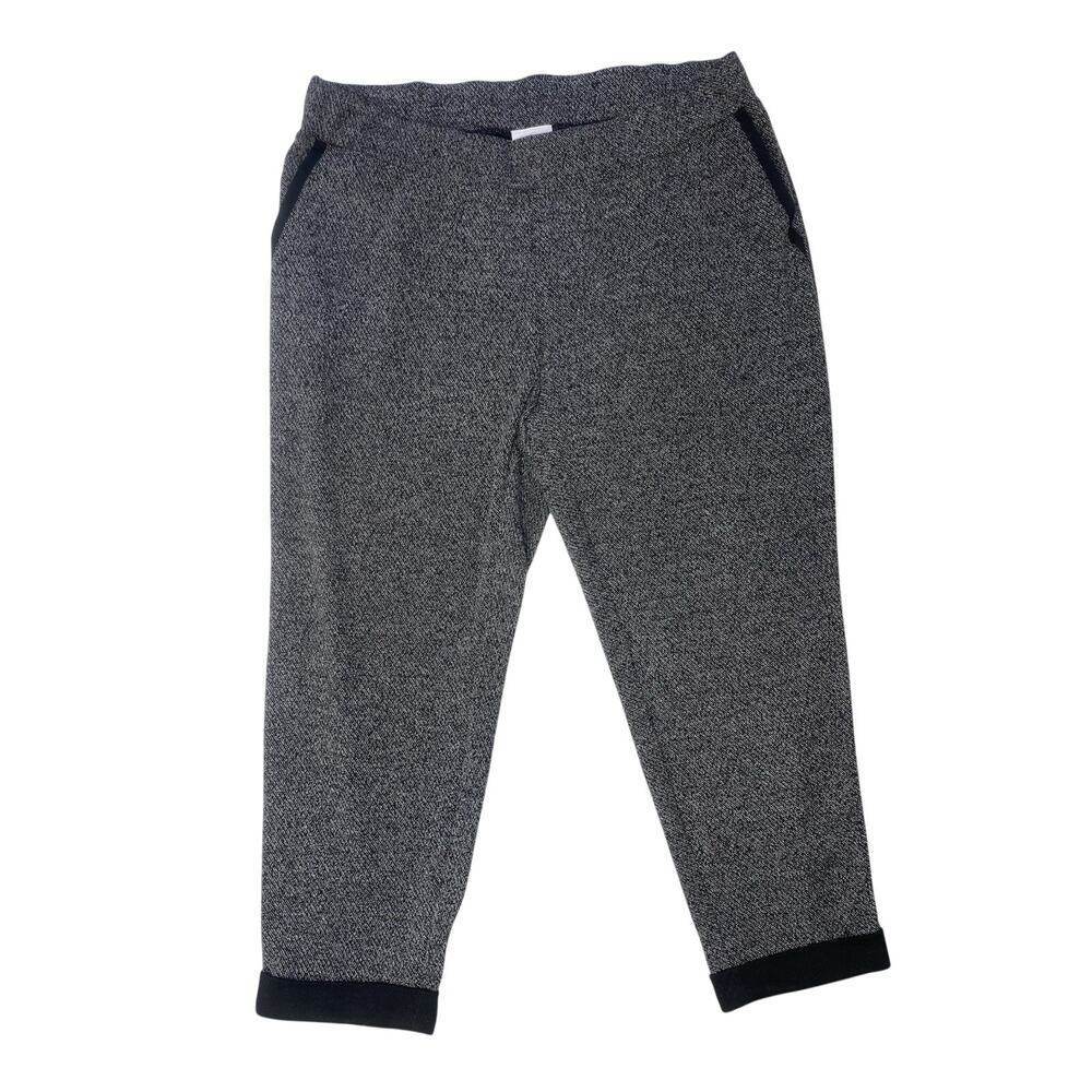 J Jill Fit Pants Womens XL Gray Black Tapered Joggers Casual Lounge Sporty Gym